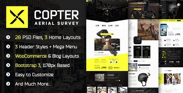X-Copter - Photo & Video PSD Template