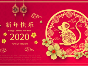 Vector Tết 2020 phong cách Trung Hoa
