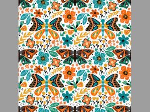 Patterns con bướm hoa lá cành - KS545