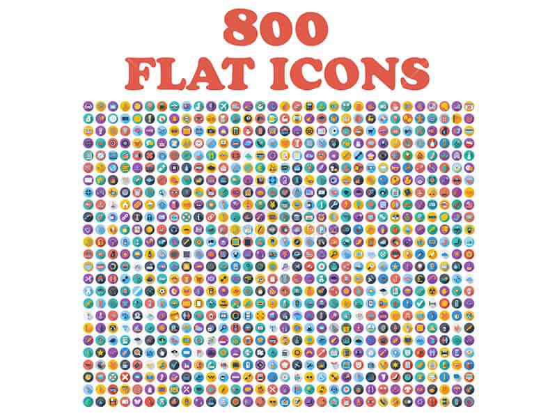 800 Icons phong cách phẳng - KS791