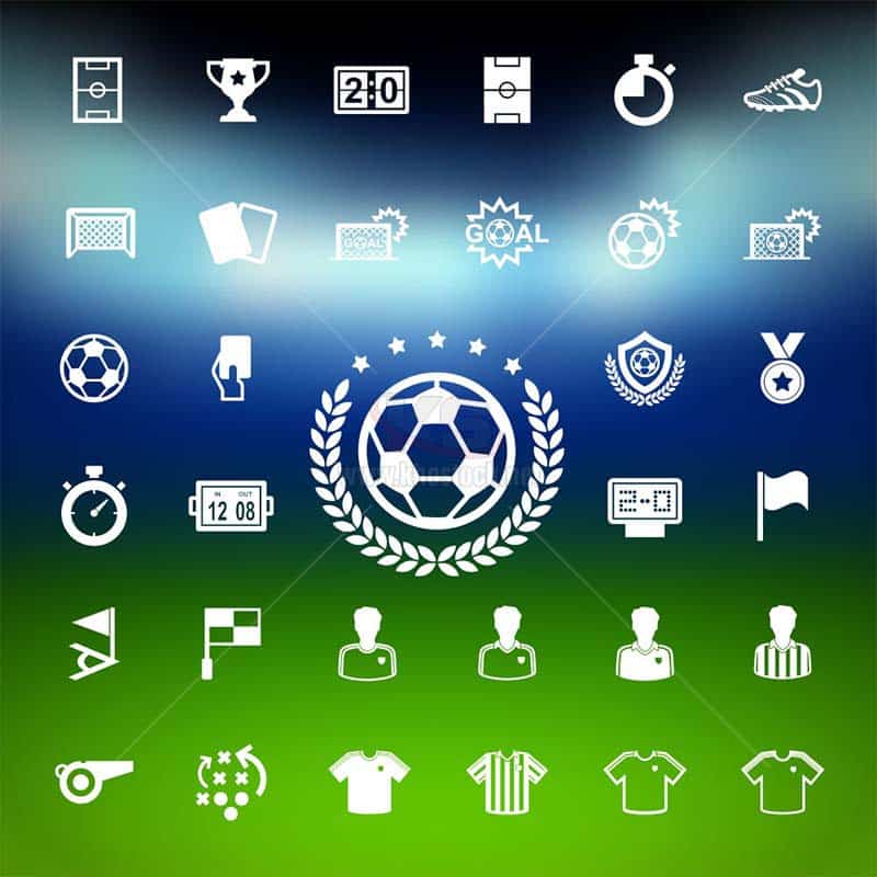 Bộ sưu tập icons bóng đá đầy đủ - KS1433