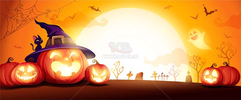 Halloween Background Vector tuyệt đẹp - KS1475