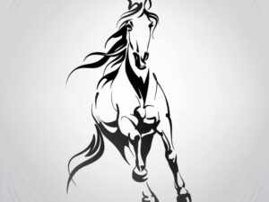 Vector Con Ngựa Đen Trắng tuyệt đẹp - KS1611