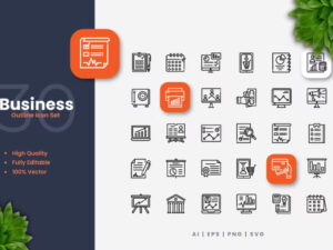30 Icon Business Outline Vector - KS2525