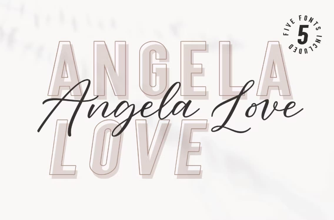Font Chữ Angela Love sáng tạo - KS2836