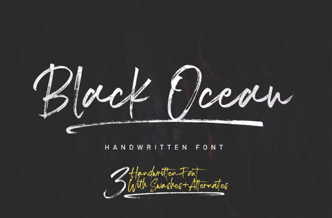 Font Chữ Black Ocean Brush tuyệt đẹp - KS2803