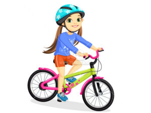 Vector bé gái đạp xe đạp - KS3092