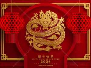 Banner rồng vàng chúc mừng năm mới 2024 - TET189
